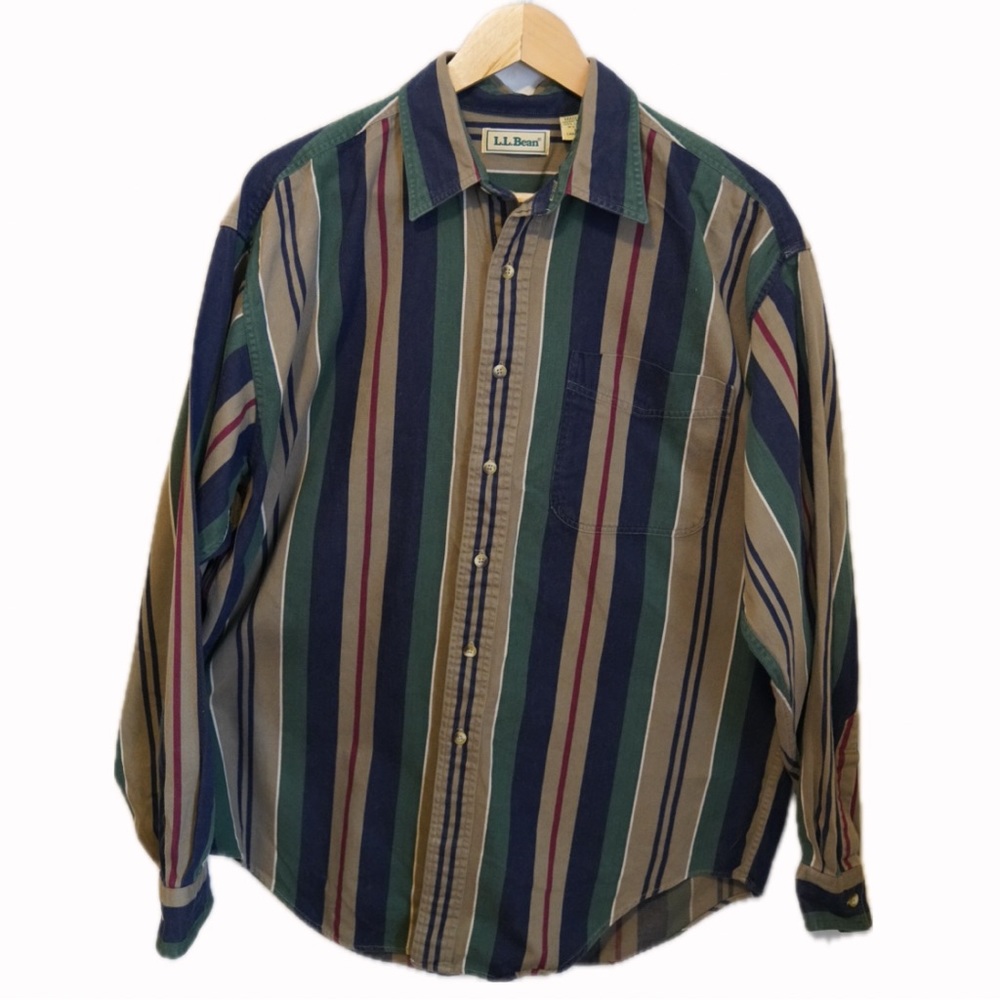 Vintage striped LL Bean long sleeve button down